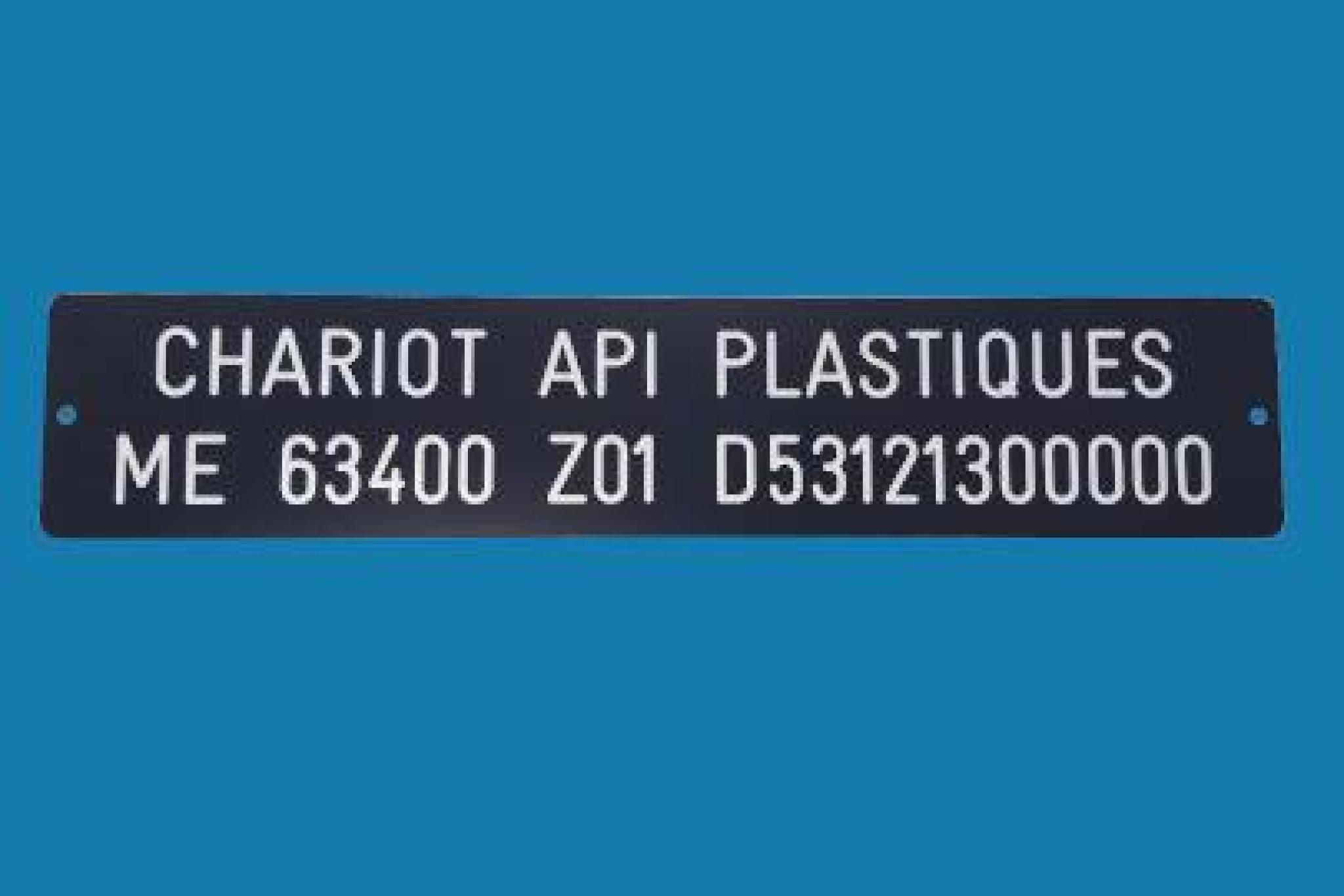 Plaque de repérage Signaplex pour chariot