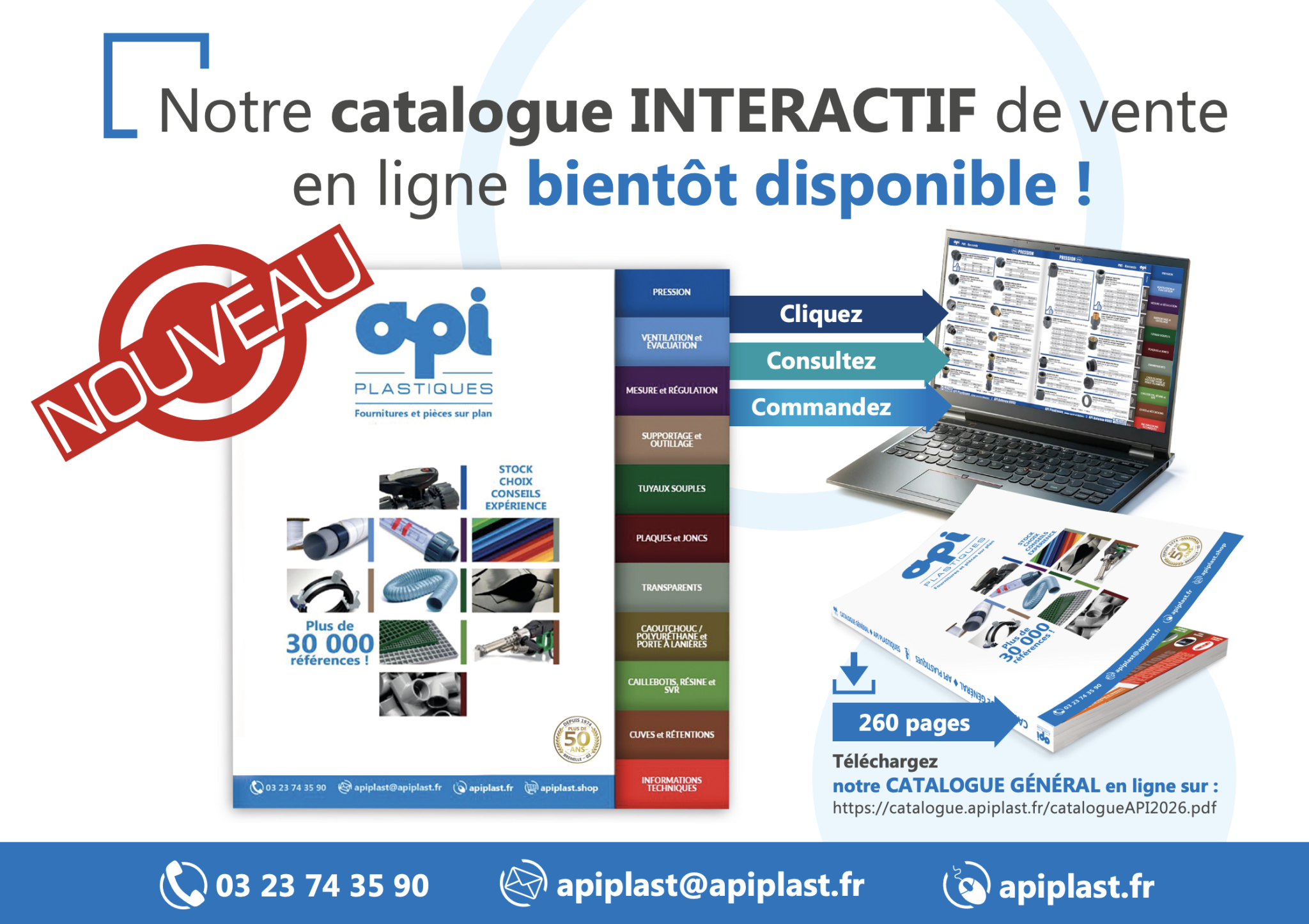 Aperçu du catalogue interactif API Plastiques